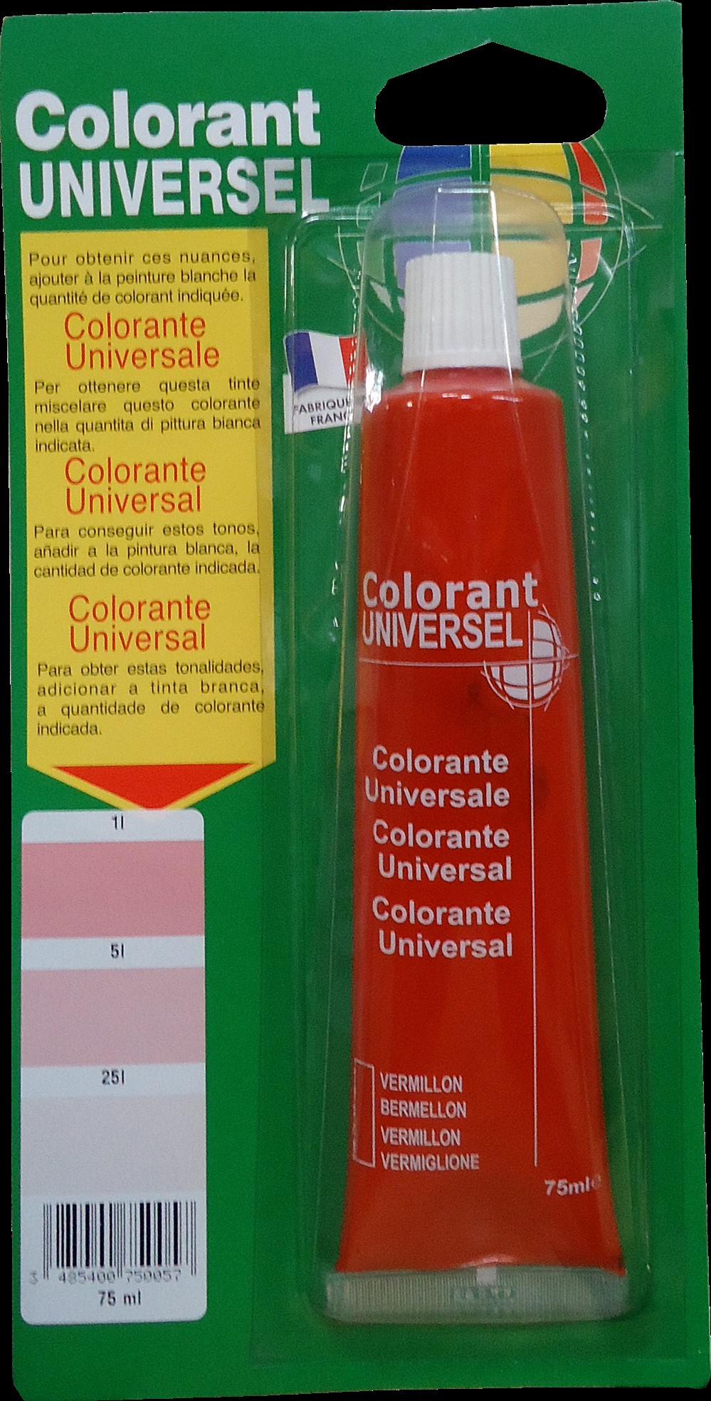 Colorant universel pour peinture vermillon 75ml
